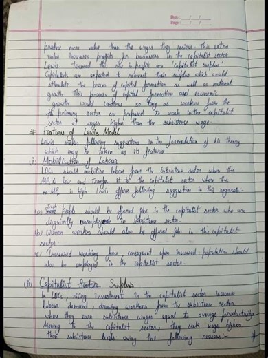 The model of Lewis complete handwritten notes.