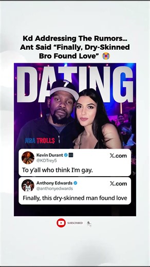 Anthony Edwards Reacts to Kevin Durant Dating Rumors 😂💀 "Bro Finally Found Love!" #shorts #kd