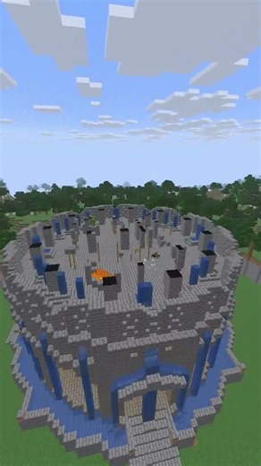 Castle with Advanced Water Features Minecraft #minecraft #minecraftbuilding