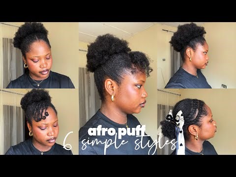 6 Easy Afro Puff Hairstyles on Short Natural Hair | School & Work Friendly