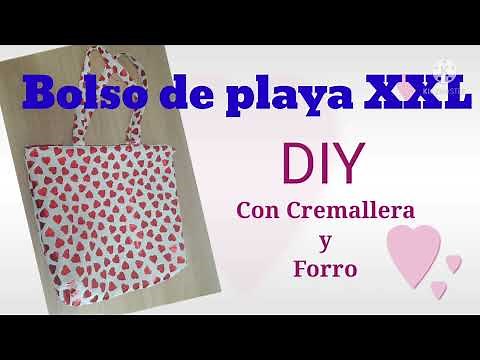 Como hacer bolso de tela grande BOLSO DE TELA CON CREMALLERA