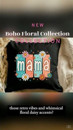 Boho Floral Mama Mother’s Day PNG — Cute Flower Alphabet “Mama” Design for Shirt, Mug & Cricut