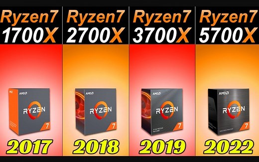 R7 1700X vs R7 2700X vs R7 3700X vs R7 5700X