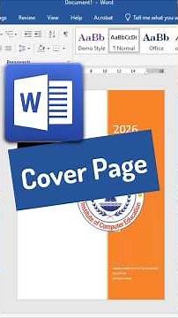 ✨ MS Word Cover Page Design Tutorial | 🔥Step-by-Step Guide