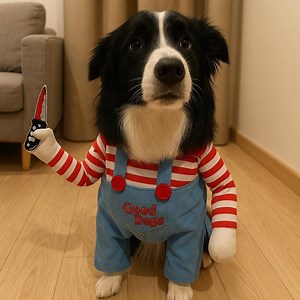 Halloween Walking Doll Pet Costume for Dogs and Cats — Funny Front-wear Outfit With Plush Knife, Pet Party Outfit — Pet Cosplay Costume - Etsy