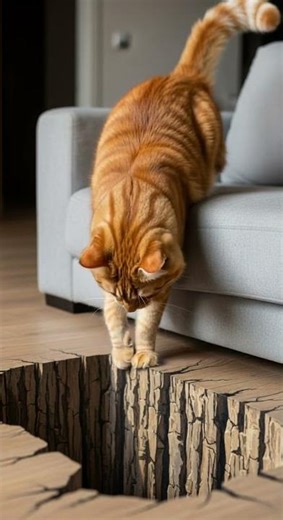 Cat confused by the optical illusion 1 😂 Watch this hilarious reaction