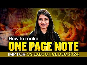 How to Make One Page Notes Imp for CS Executive Dec 2024
