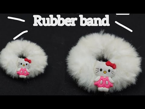 DIY ✨Beautiful Rubber Band with beautiful Hello Kitty charm at home/easy and quick hair Accessories