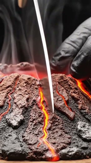 Exploding Volcano Cutting ASMR 🌋🔥 Satisfying Lava Slice in Slow Motion