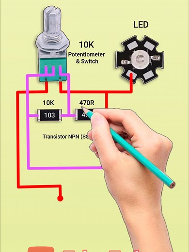 DIY LED Dimmer Circuit with SS8050 Transistor