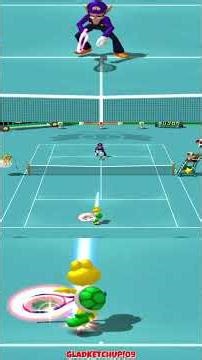 Waluigi wins his first tennis match in the Mushroom Cup #mariopowertennis #mariotennis