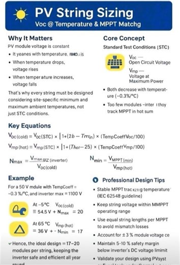 Solar PV String Sizing: Key Design Principles for Efficient Energy Harvest | Engr. Rana Sarmad Mahmood (Renewable Energy Advocate) posted on the topic | LinkedIn