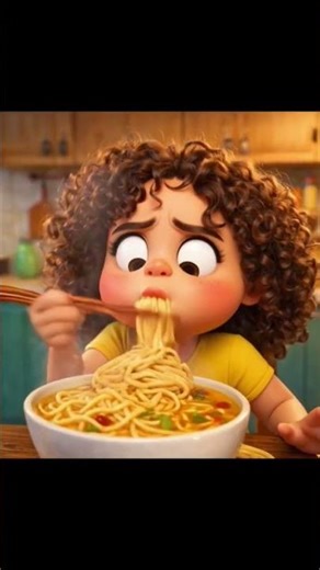 Curly Girl Loves Maggi So Much! 🍜😂 | Cute 3D Animation Short