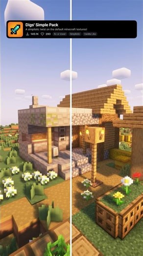 Digs' Simple Pack: Best Simplistic Minecraft Texture Pack #minecraft #texturepack #shorts #mc