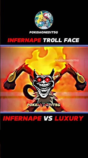 Infernae vs Luxury || Infernape Troll face || #ashattitude#anime#ashkechum#amv#pokemonamv#shorts