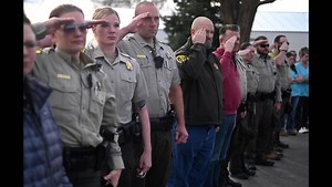 Converse County Sheriff's Office held a finale call and procession Thursday for Police K9 Trigger. He died of natural causes on Wednesday. The procession of over 10 police cars, two fire trucks and a handful of residents began with a ceremony and finale call at M Dean Smylie, DVM Advanced Animal Care LLC in Douglas, continued down the center of Douglas and made their way to Casper for the cremation. Trigger, who was originally from California, joined the force in April 2014 with handler Corporal
