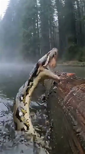 Python Explodes From River — Cat Panics and Barely Escapes in Real Forest Footage!
