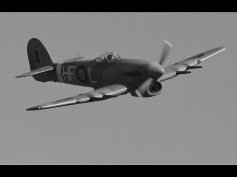 LARGE SCALE HAWKER TYPHOON TEST FLIGHT - JASON - BICKLEY RC SCALE DAY - 2013