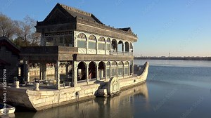 Marble Boat (Han Chuan) at Summer Palace. Beijing, China