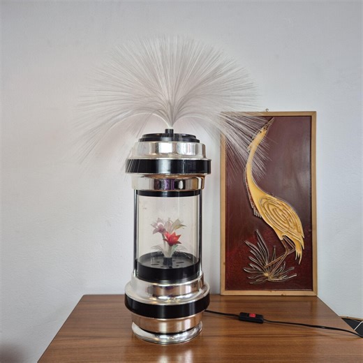 Vintage Fiber Optic Lamp Space Age Table Lamp 1970s Germany Disco Light Retro Futuristic Lighting Chrome Lamp - Etsy