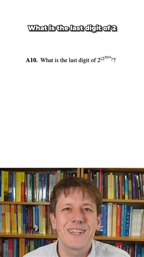 What is the last digit of 2 to the power of 2 to the power of 2024? This is Question A10 from the UKMT Junior Olympiad 2024. This video includes questions from past UKMT maths challenge papers with the express permission of UK Mathematics Trust. The questions may not be copied or made available elsewhere without the permission of the UK Mathematics Trust except in accordance with their policy on the use of intellectual property which may be found here: bit.ly/UKMTIP #ukmt #juniormathschallenge #