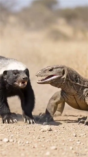 Honey Badger vs Monitor Lizard