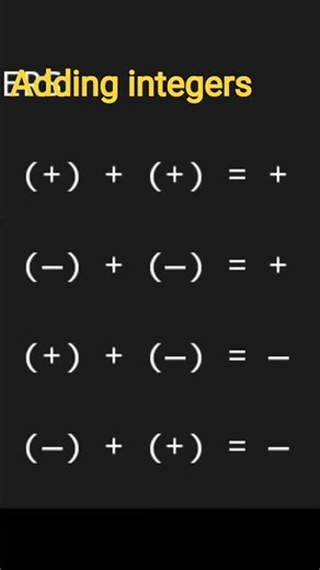Math hack:💪 Adding Integers ☠️😎