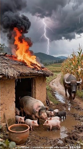 🐃The buffalo helped the pig’s home"!😳🤣#JamunJuice #FamilyShorts#aestheic#trending #jumpstyle#2026