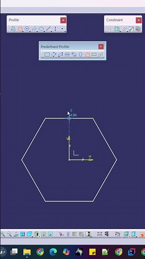 Day -5 Boost Your CAD Skills! CATIA V5 Hexagon Command Explained in 60s