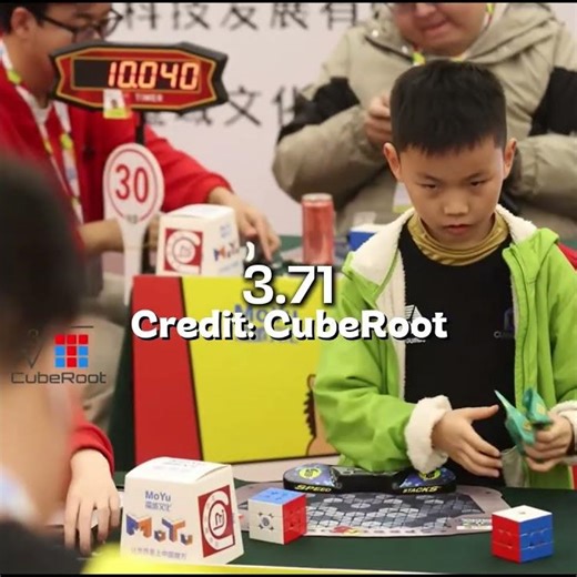 Xuanyi Geng's 3x3 World record Average of 5 solves [3.84]