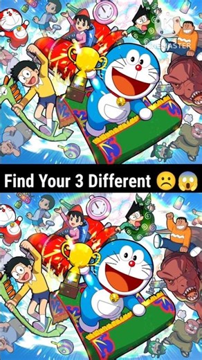 Find Your 3 Different ☹️😱 || #doraemon #trending #viral #shorts #nobita #funny #cartoon