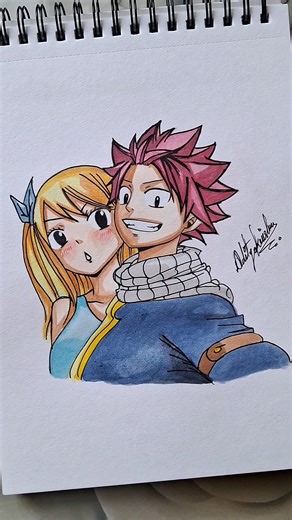 ✨️I Draw lucy heartfilia and Natsu from Fairy Tail #fairytale #natsu #lucy