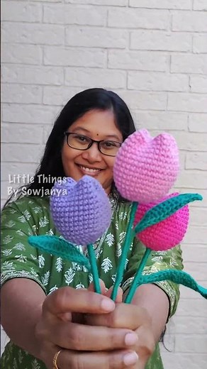 🌷 🌼 Crochet Flower Bouquet Series 🌻🌹☘️🍀Crochet Tulips🪻🌱🌿