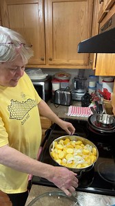 We’re cooking yellow baby squash onions black pepper onion powder and butter! This is a southern staple in the summertime when gardens are flourishing with lots of yellow squash. Piece of cornbread and squash and a glass of milk! That’s country food! | In the Kitchen with Kathy
