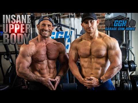 Full Upper Body Workout in My Garage Gym 💪 Brothers Go CRAZY (Back, Chest, Shoulders & Arms)