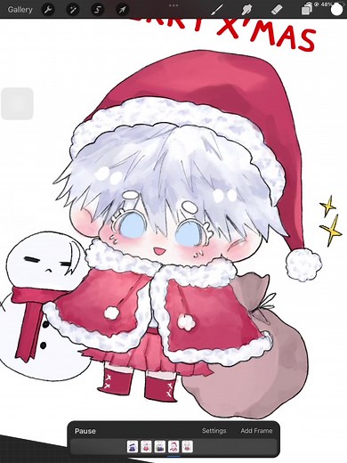 Merry X'mas #jujutsukaisen #jujutsukaisenfanart #gojousatoru #merrychristmas #jjk #gojo #fyp