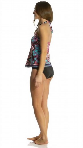 24th & Ocean Bejeweled Retro Bandeau Tankini Top | SwimOutlet.com