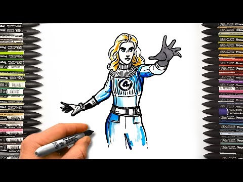 How To Draw The invisible Woman | Fantastic 4 | Step by Step Drawing Tutorial