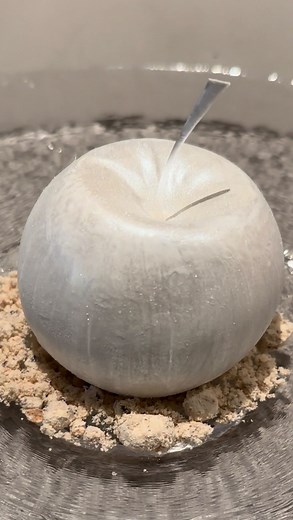 Reynold on Instagram: "❄️⚪️🍏 A snow white apple It’s made with sugar and coated with chocolate. It’s then filled in with elderflower gin compressed apples, apple caramel, freeze dried apples, lemon balm, daisy petals, yuzu, vanilla rose creme, green apple sorbet and dulce sand. Not an easy dessert to make - I would love to put this on the menu as it’s such a stunning dessert that is pleasing to the eyes and palate. I don’t see much or any intricate sugar blown dessert here in Australian restaur