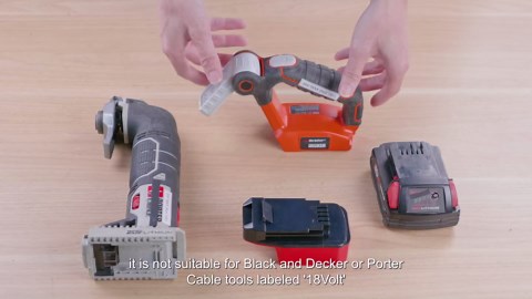 Dual-Tool Adapter for Black+Decker 20V MAX (Not 18V) Tools or for Porter Cable 20V MAX (Not 18V) Tools - Compatible with Milwaukee M18 Battery for Power Supply, No Charging Function - 1 Adapter Only