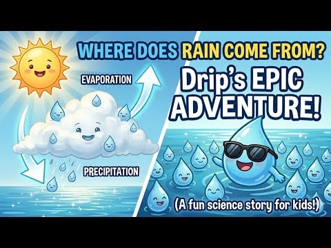 Where Does Rain Come From? A Tiny Drop’s Big Adventure! | How Does It Rain? A Fun Story for Kids.