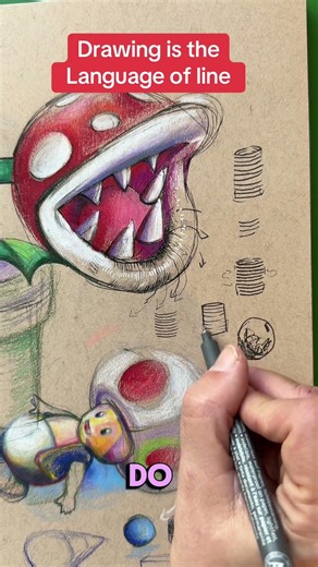 How to draw without using a contour line or an outline, and achieve a 3D effect #howtodraw