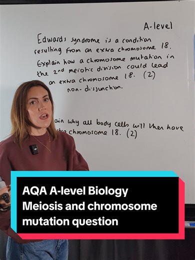AQA A-level Biology - Meiosis and chromosome mutation question #lauradoesbiology #myedspace #biology #alevels #erc