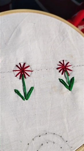 beautiful hand embroidery #hand work#flower embroidery design