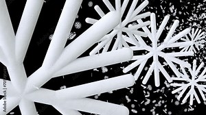 White Soft Snowflake transition on transparent background 5 of 6 Stock Video