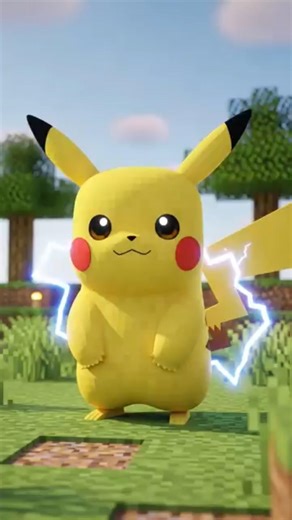 Minecraft Pikachu ⚡🔥 | Cute but Powerful #shorts