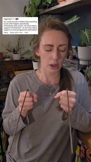 Rods and Roots on Instagram: "Asking my dowsing rods some viewer questions about aliens and religion 👽✨️ #alien #aliens #religion #spirituality #dowsingrods"