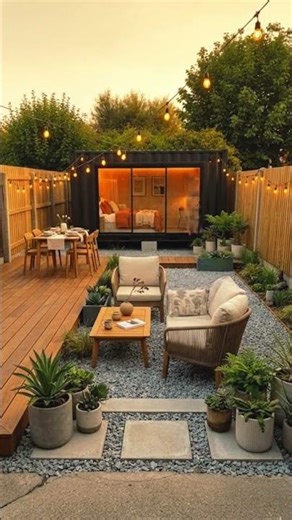 This Rusty Shipping Container Became a Luxury Backyard Patio 😳🔥 #garden #shorts