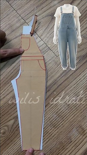 Basic overall pattern drafting for beginners #sewingpattern #patternmaking #patterndrafting #diy