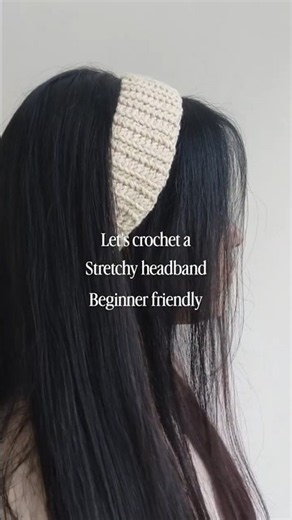 Easy Stretchy headband crochet for beginners 🤍 #crochetheadband